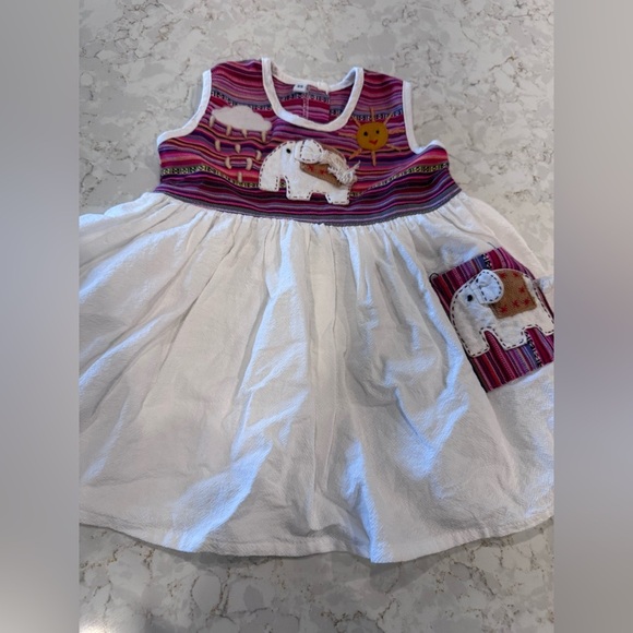12M - Handmade in Thailand - Adorable White and Purple Elephant Dress - Picture 9 of 9